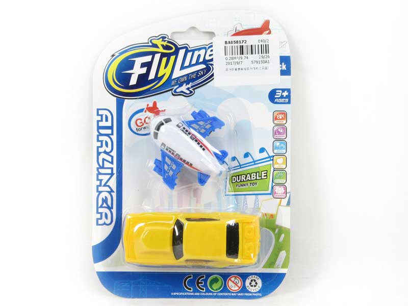 Pull Back Racing Car & Pull Back Plane(2in1) toys