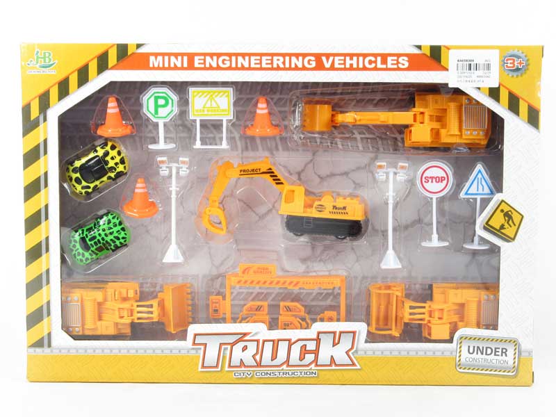 Pull Back Construction Car Set(4in1） toys