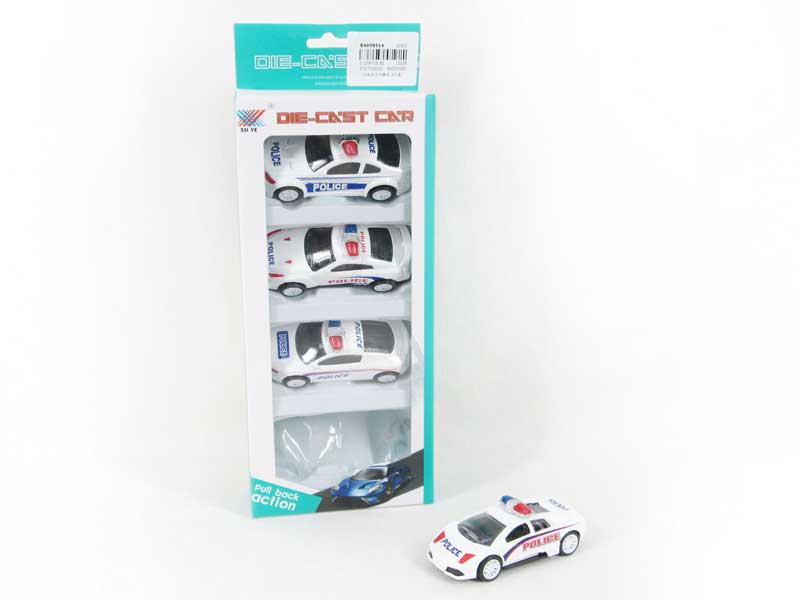 1:50 Die Cast Police Car Pull Back(4in1) toys