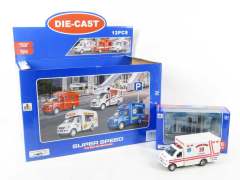 5inch Die Cast Ambulance Pull Back(12in1)
