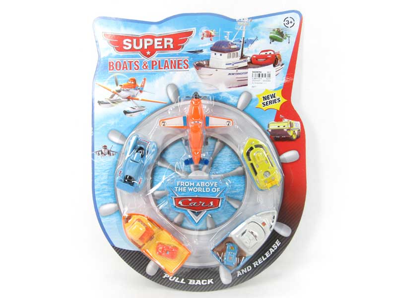 Pull Back Airplane & Ship(5in1) toys
