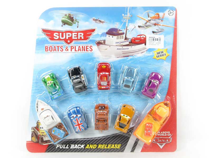 Pull Back Car & Ship(10in1) toys