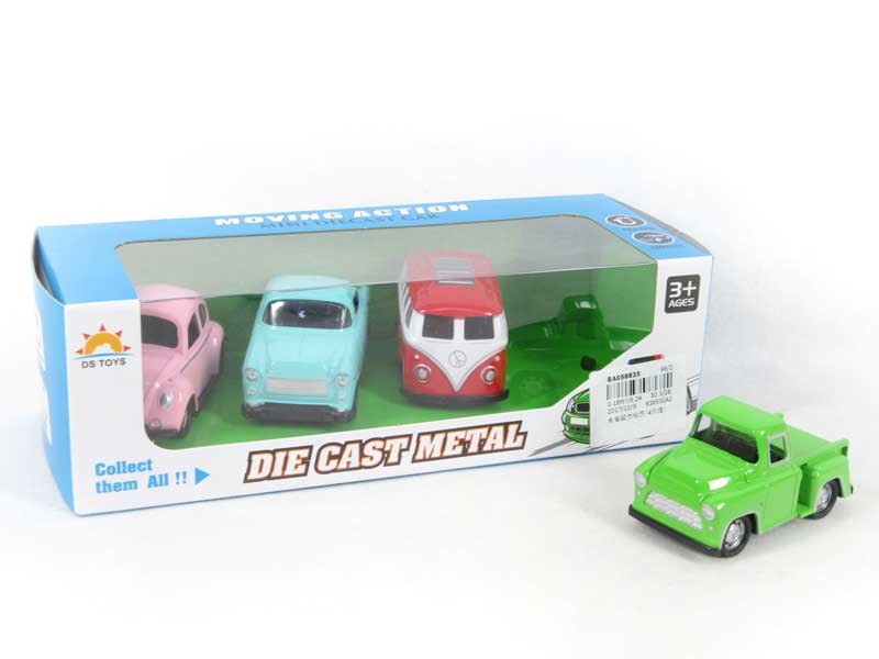 Die Cast Schoolbus Pull Back(4in1) toys