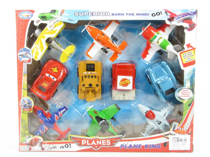 Pull Back Car & Airplane(10in1) toys