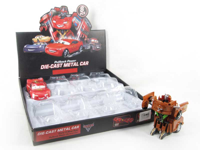Die Cast Transforms Racing Car Pull Back(8pcs) toys