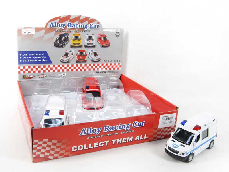 1:36 Die Cast Police Car Pull Back W/L_M(8in1) toys
