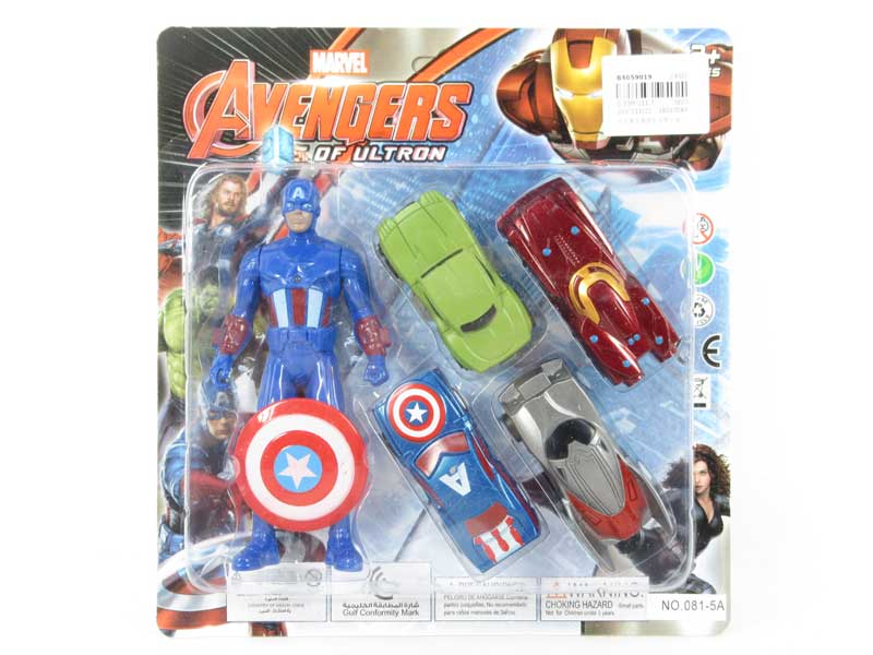 Pull Back Car & Super Man W/L toys