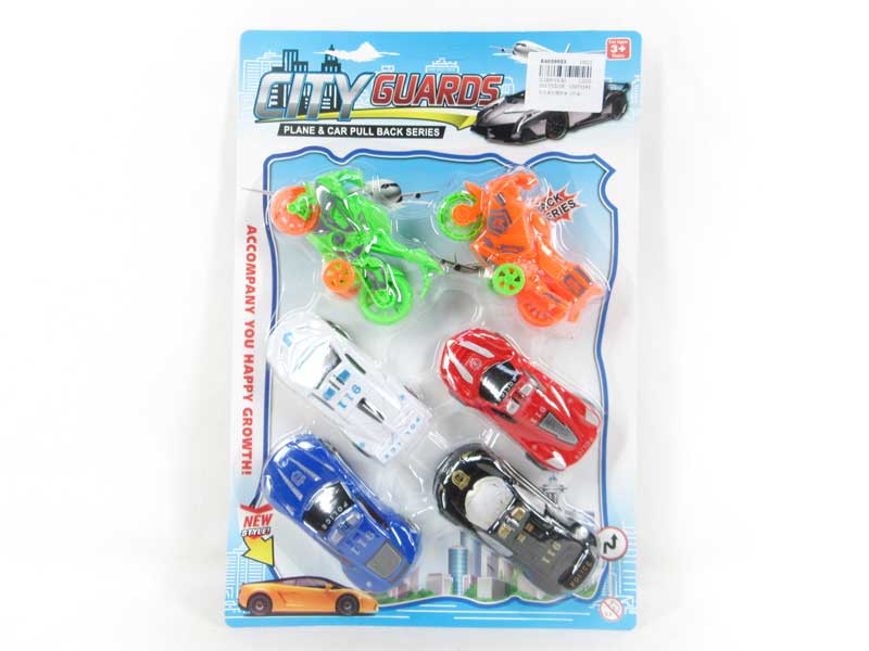 Pull Back Car & Motorcycle(6in1) toys