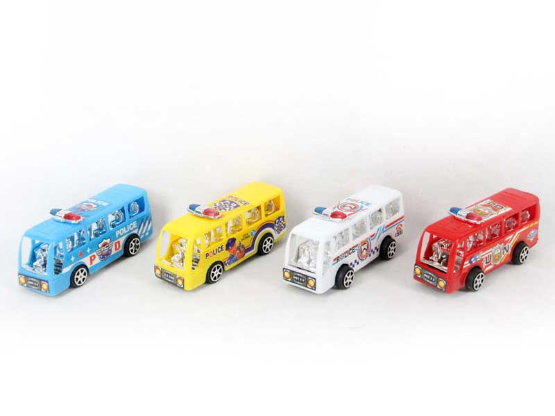 Pull Back Police Bus(4in1) toys