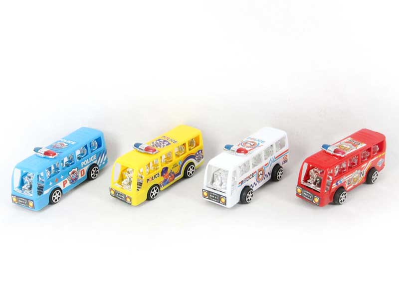 Pull Back Police Bus(4C) toys