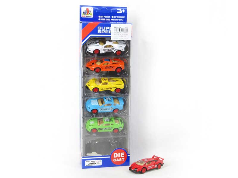 1:64 Die Cast Sports Car Pull Back(6in1) toys