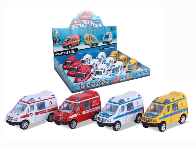 Die Cast Police Car Pull Back(12in1) toys
