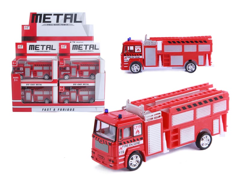 Die Cast Fire Engine Pull Back(12in1) toys