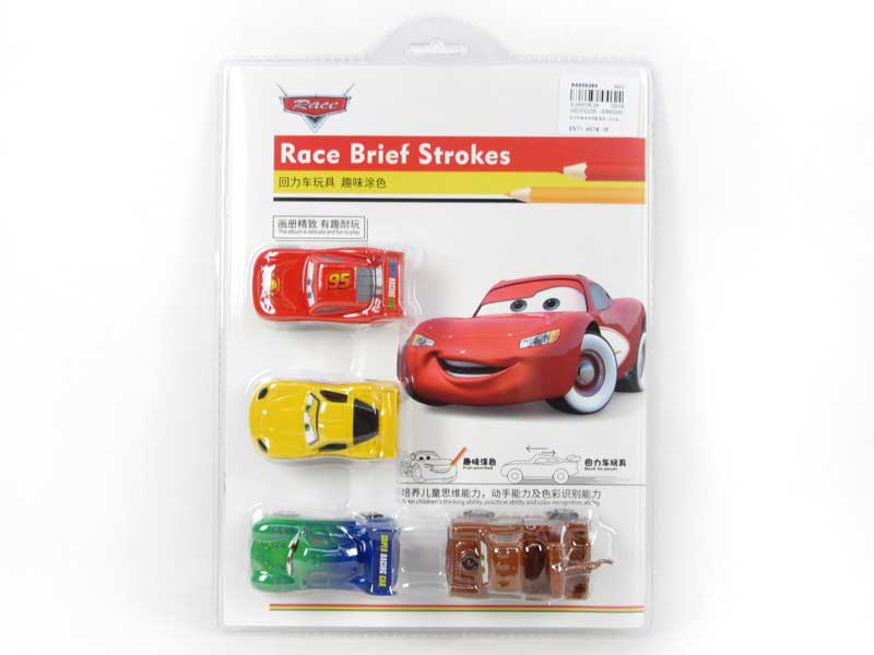 Pull Back Car & Draw Book(4in1) toys