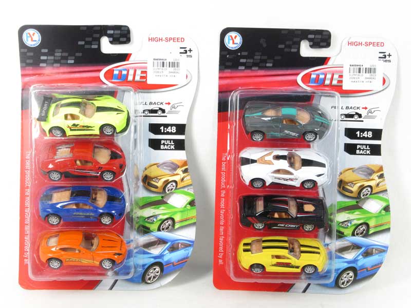 1:48 Die Cast Car Pull Back(4in1) toys