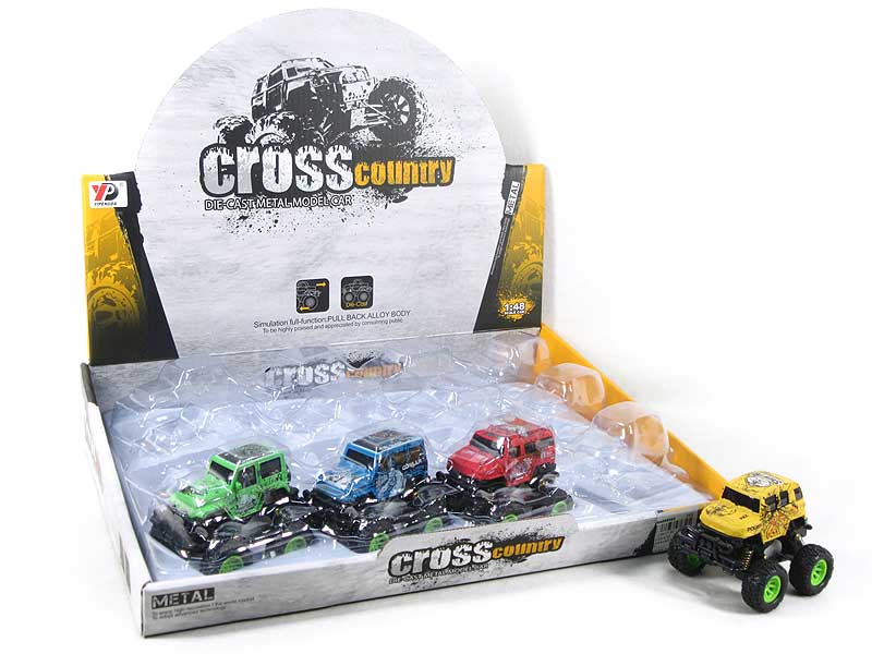 Die Cast Cross-countuy Car Pull Back(12in1) toys