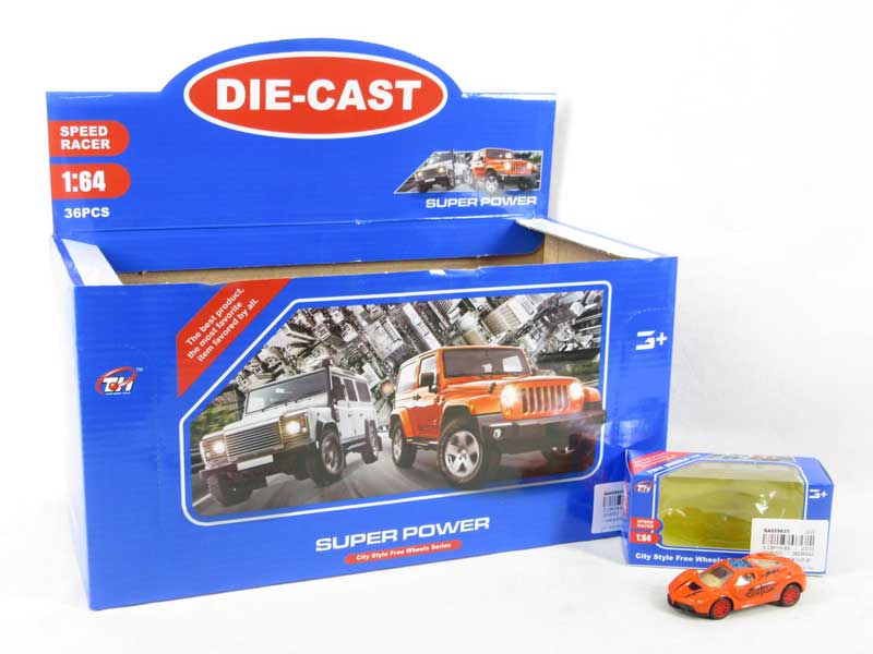 1:64 Die Cast Sports Car Pull Back(36in1) toys