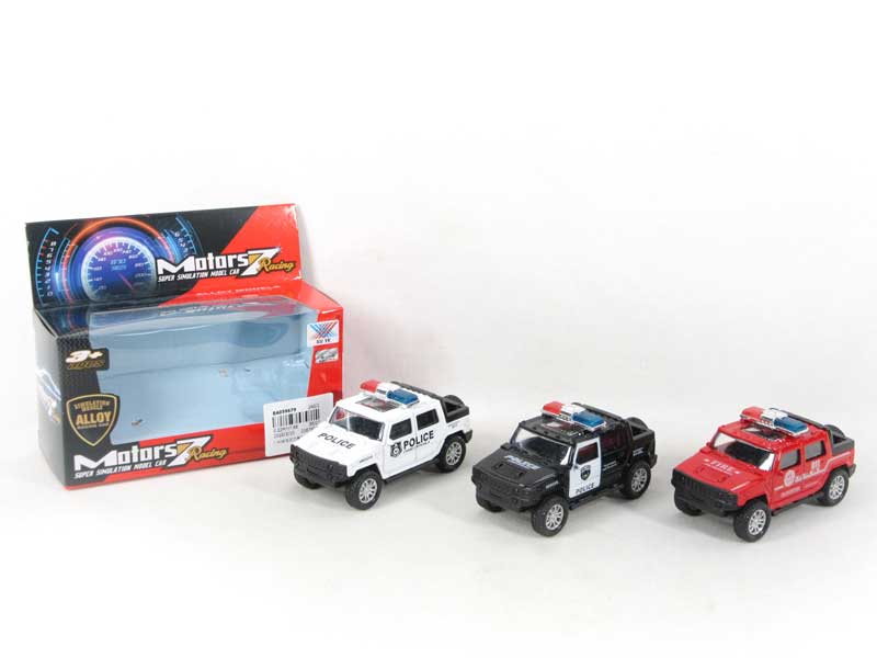 1:43 Die Cast Police Car Pull Back(3S) toys