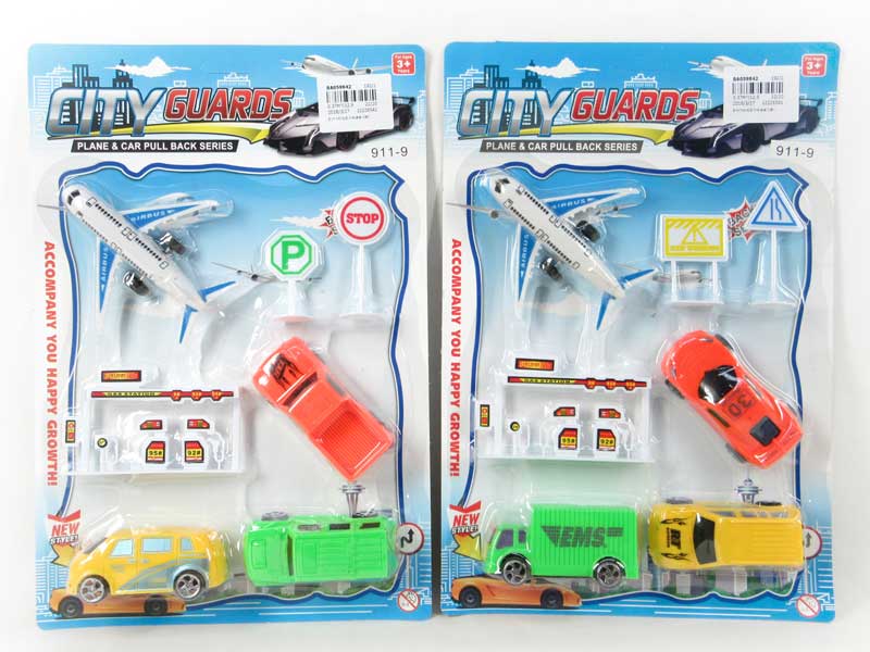 Pull Back Plane & Pull Back Car(2S) toys