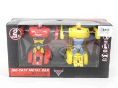 Die Cast Transforms Racing Car Pull Back(2in1)