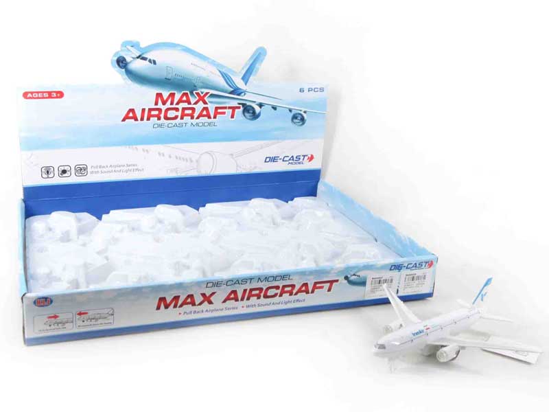 Die Cast Airplane Pull Back W/L_S(6in1) toys