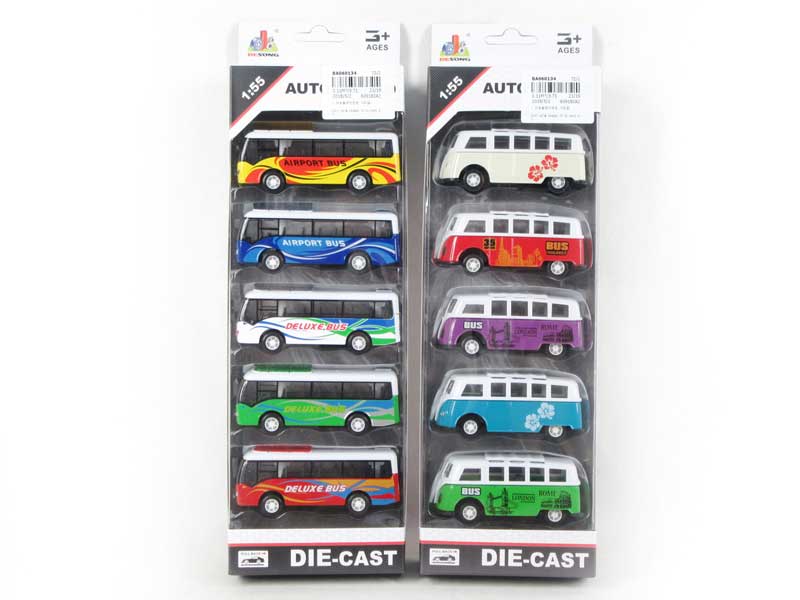 1:55 Die Cast Bus Pull Back(5in1) toys