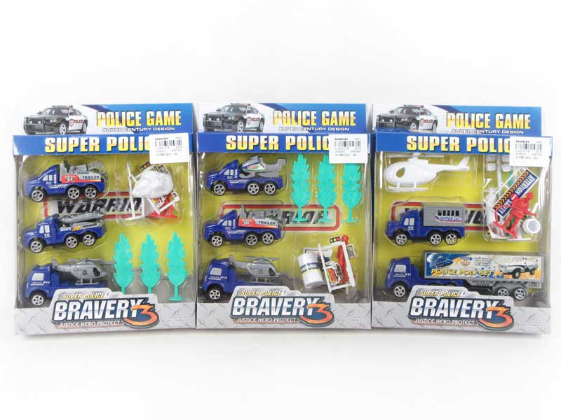 Pull Back Police Car Set(3S) toys