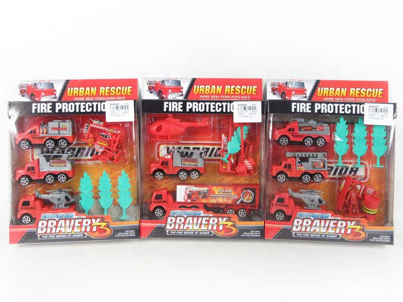 Pull Back Fire Engine Set(3S) toys