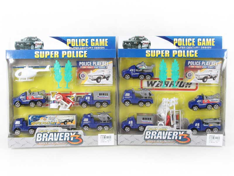 Pull Back Police Car Set(2S) toys