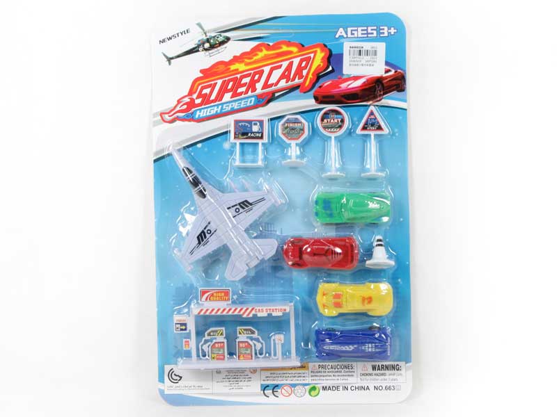 Pull Back Airplane & Free Wheel Car Set toys