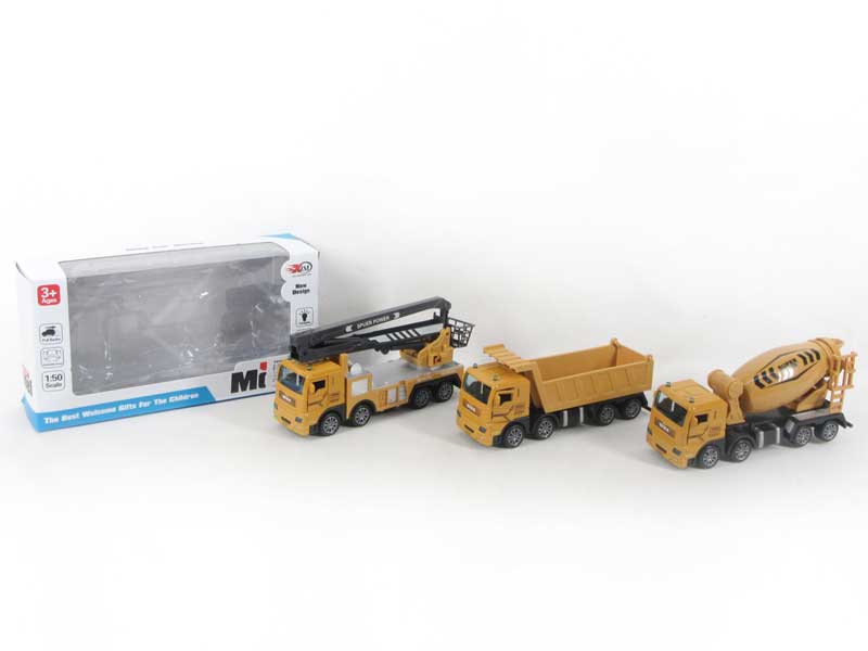 Die Cast Construction Truck Pull Back W/M(3S) toys