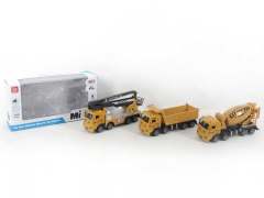 Die Cast Construction Truck Pull Back W/M(3S)