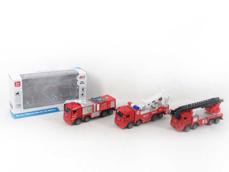 Die Cast Fire Engine Pull Back W/M(3S) toys