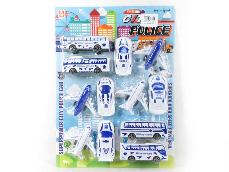 Pull Back Police Car Set(12in1) toys