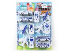 Pull Back Police Car Set(12in1)