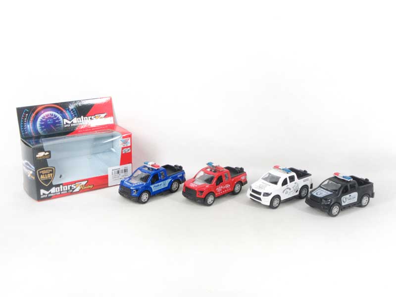 1:43 Die Cast Police Car Pull Back(4S) toys