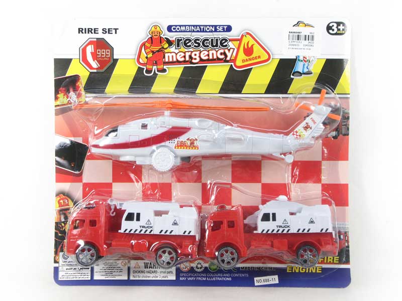 Pull Back Fire Engine & Pull Line Plane(3in1) toys
