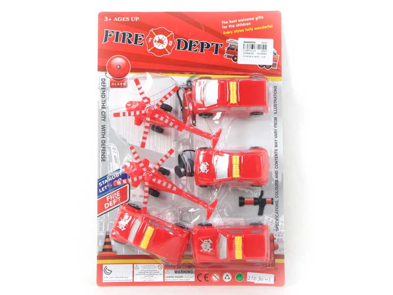 Pull Back Fire Engine & Pull Back Helicopter(6in1) toys