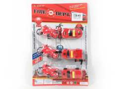 Pull Back Motorcycle & Pull Back Fire Engine(6in1)