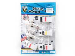 Pull Back Police Car & Pull Back Helicopter(6in1)