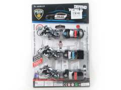 Pull Back Motorcycle & Pull Back Police Car(6in1)