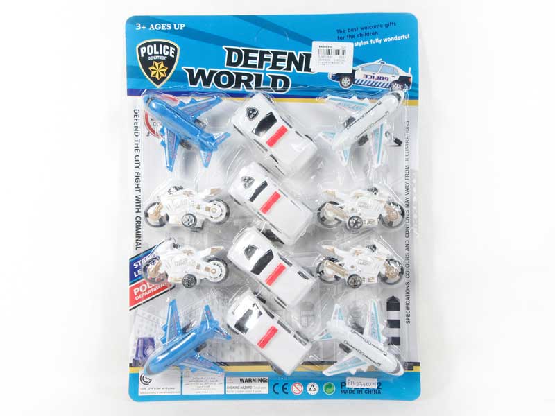 Pull Back Motorcycle & Pull Back Police Car & Pull Back Airplane(12in1) toys