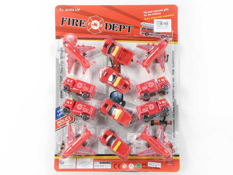 Pull Back Airplane & Pull Back Fire Engine(12in1) toys