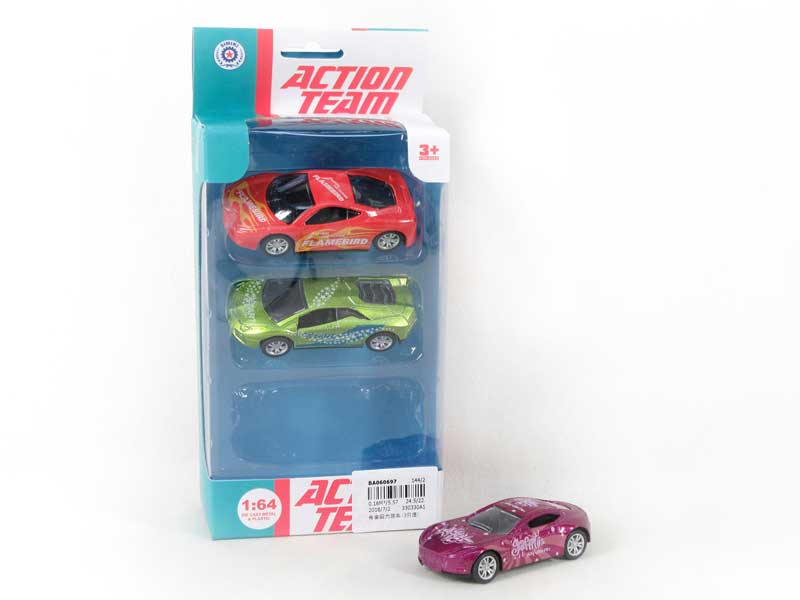 Die Cast Sports Car Pull Back(3in1) toys