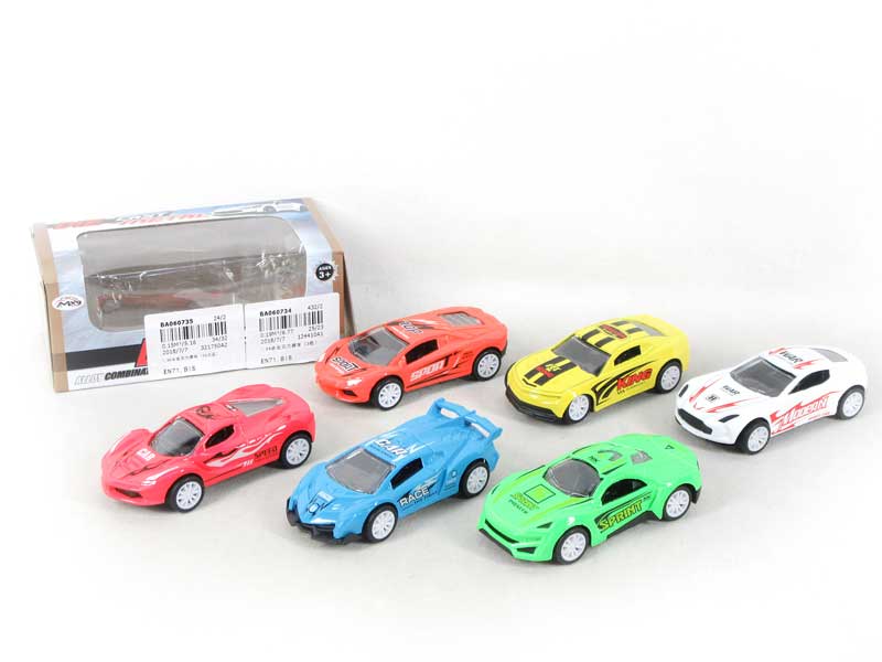1:64 Die Cast Racing Car Pull Back(6C) toys