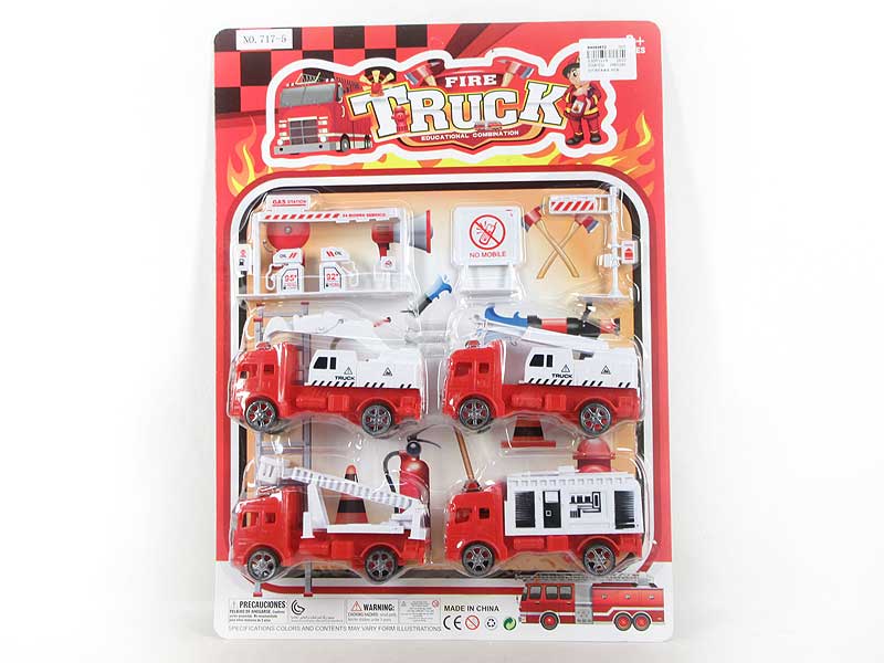 Pull Back Fire Engine Set(4in1)(2styels) toys