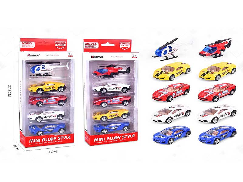 Die Cast Sports Car Pull Back & Die Cast Plane(5in1) toys