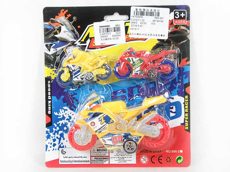 Pull Back Motorcycle & Free Wheel Motorcycle(3in1) toys