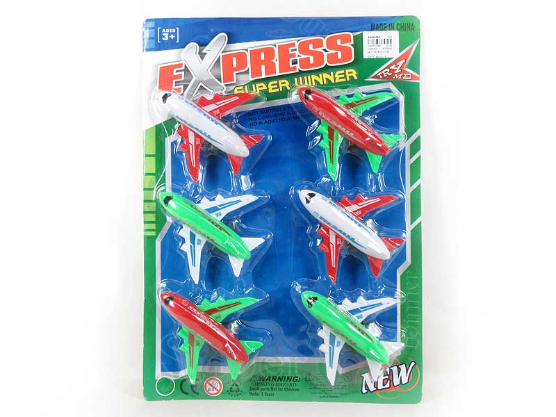 Pull Back Airplane W/L(6in1) toys