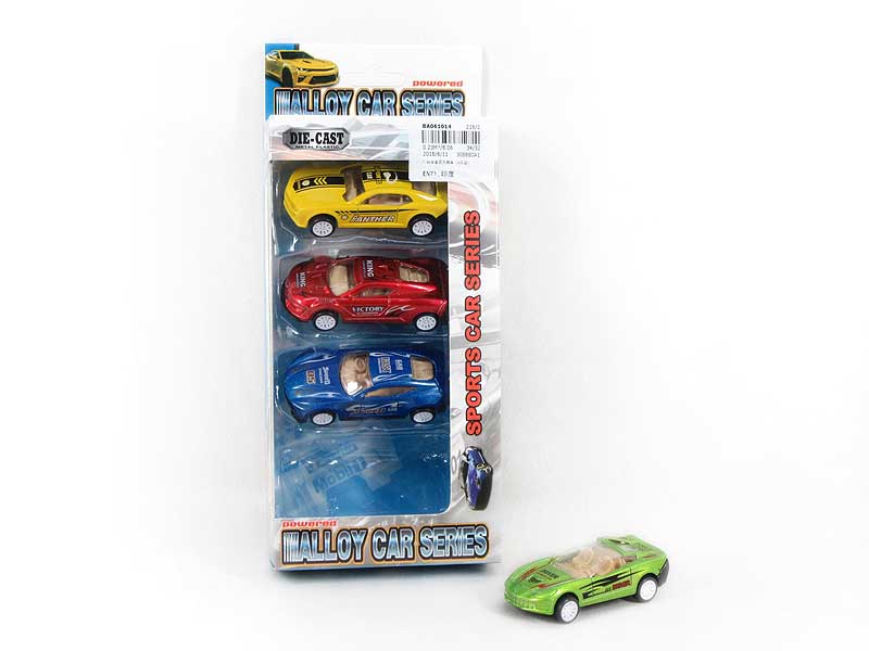 1:64 Die Cast Sports Car Pull Back(4in1) toys
